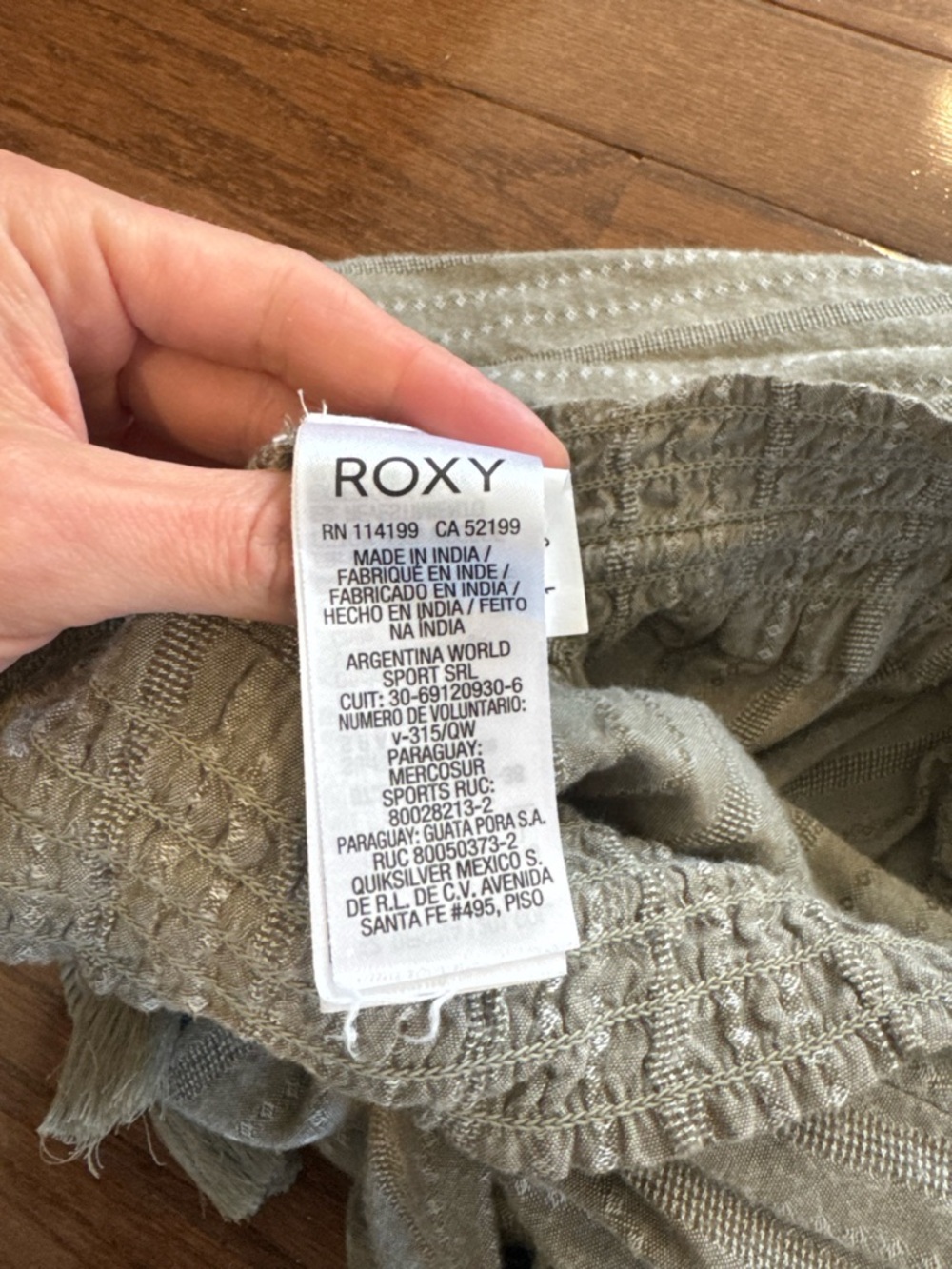 Roxy Light Green Drawstring Flowy Pants - Picture 8 of 9